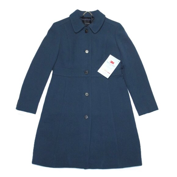 NWT J.Crew Classic Lady Day Coat in Deep Midnight Italian Doublecloth Wool 8P - Picture 2 of 9